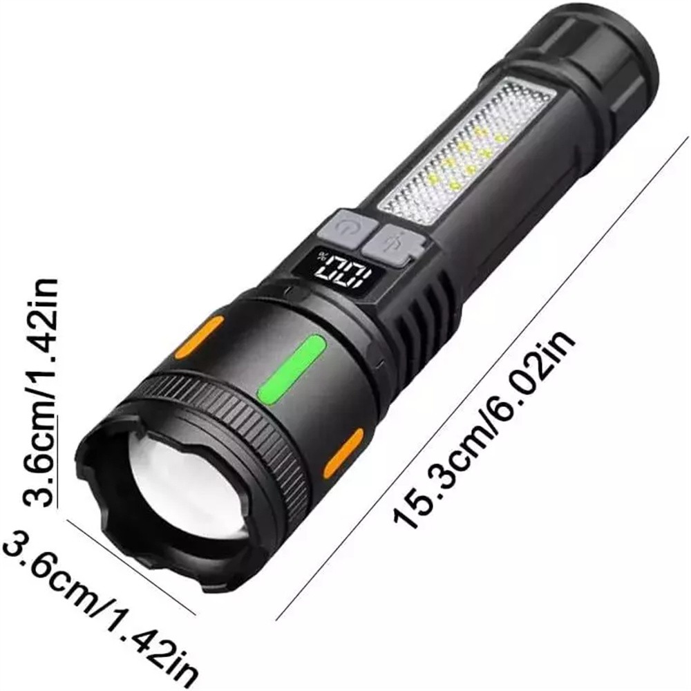 2 x 99000000 Lumens Super Bright LED USB Flashlight Rechargeable Work Light