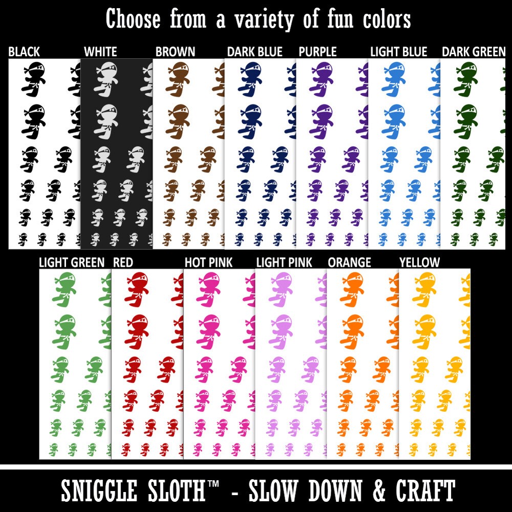 Cute Fighting Ninja Temporary Tattoo Water Resistant Set