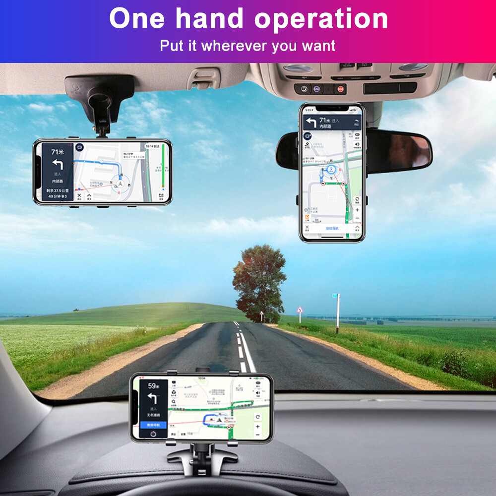 Car Mobile Phone Holder Navigation Bracket Sun Visor Mirror Dashboard Mounting