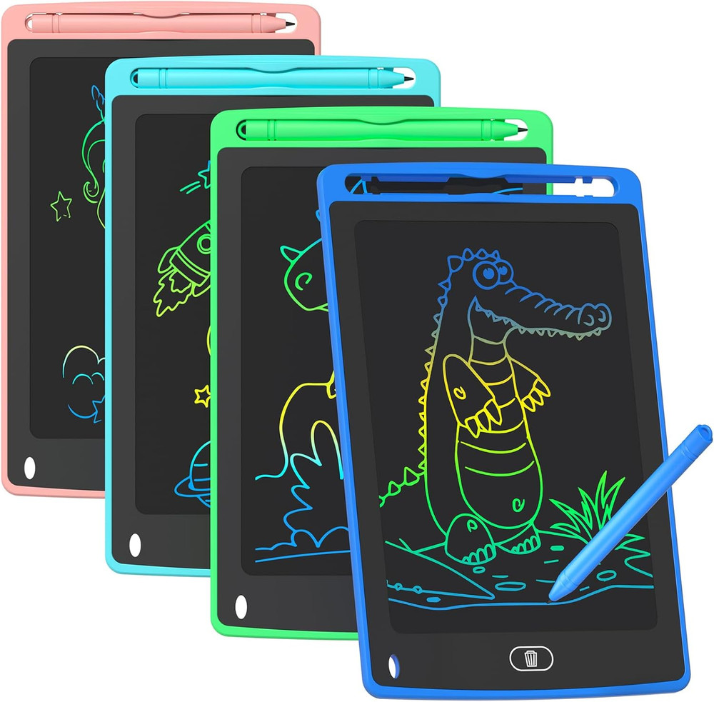 4-Pack 8.5-Inch LCD Writing Tablets for Kids - Educational Doodle Boards