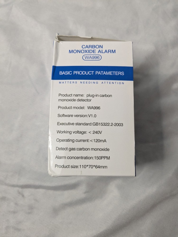 Carbon Monoxide Alarm WA996