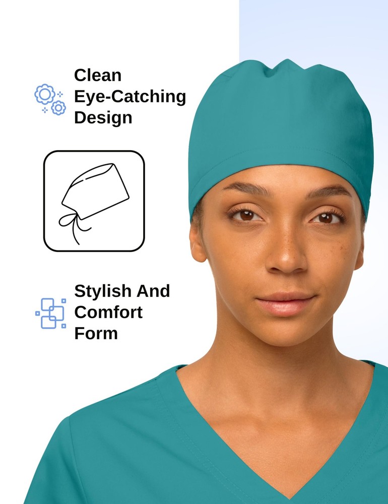 Womens Adjustable Scrub Cap Washable Nursing Hat Elastic TieBack Sweatband