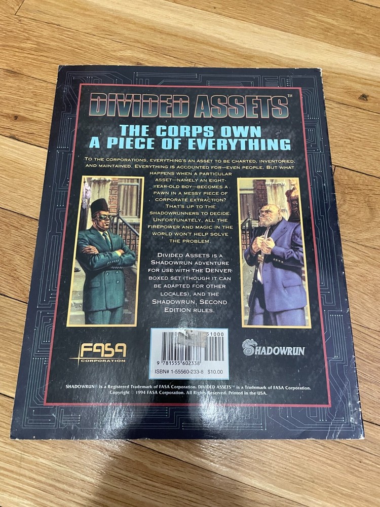 Shadowrun RPG Divided Assets FASA