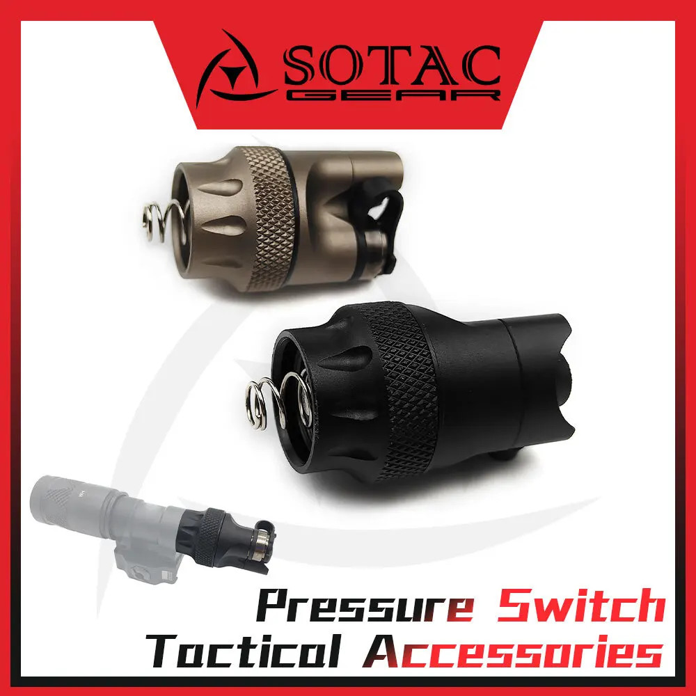 SOTAC-GEAR Metal Tactical Flashlight Tail Cap Dual Function Tail Switch Cover Fi