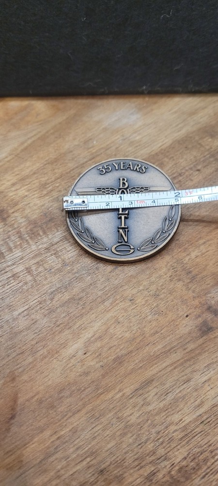 BOEING 35 Years Commemorative Bronze Medallion (with Screw Posts on Reverse)