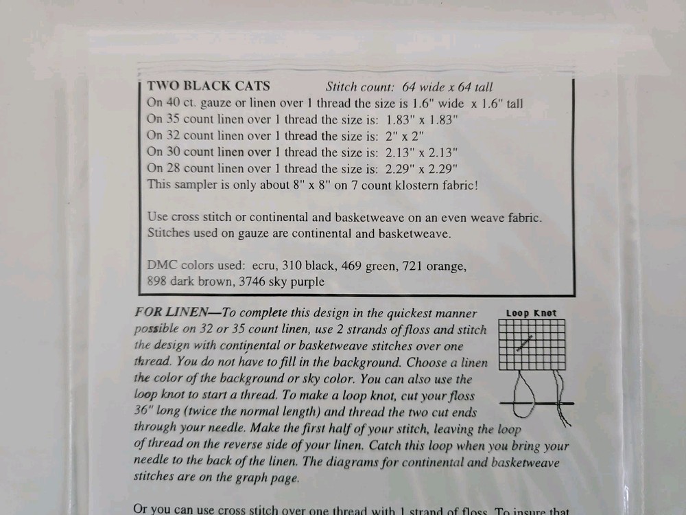 Threads Through Time TWO BLACK CATS Halloween Cross Stitch Needlepoint Pattern