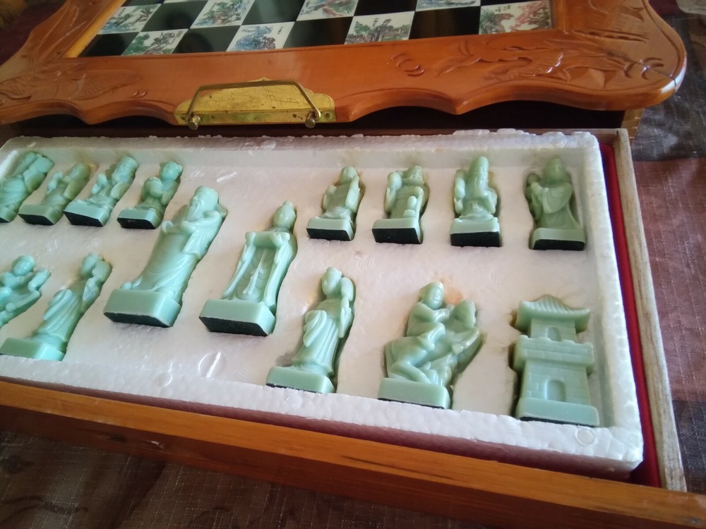 Ornate Asian vintage Chess Set