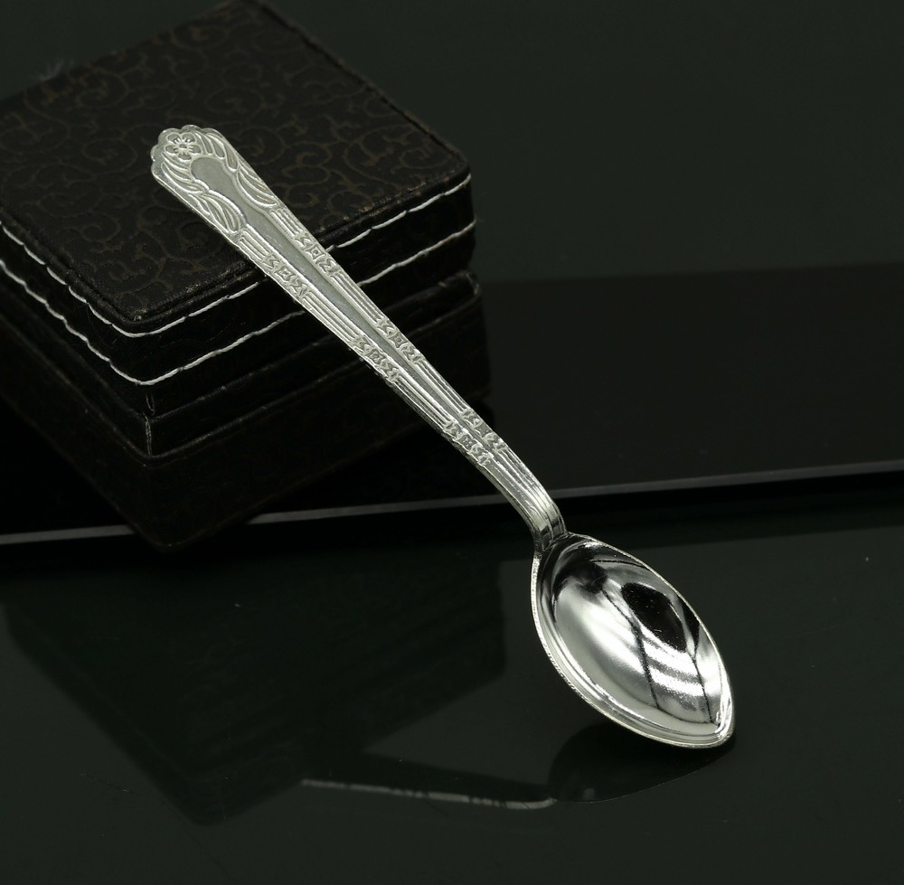 fabulous sterling silver handmade solid silver 5" spoon kitchen utensils, vessel