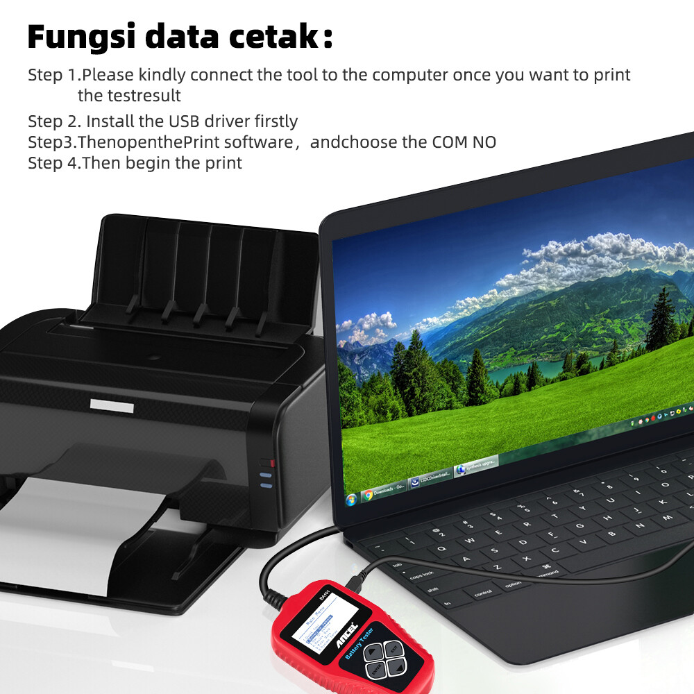 Ancel BA101 12V Auto Car Battery Load Tester Cranking Analyzer Tool 100-2000CCA