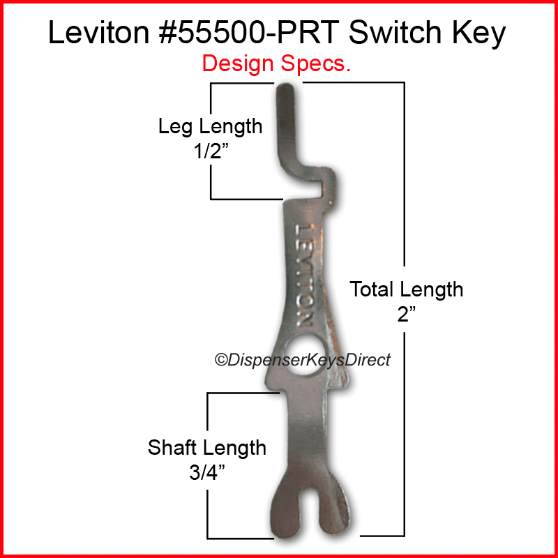 Leviton #55500-PRT - Tamper Proof Electrical Switch Key - (4/pack)