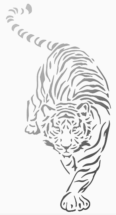 5.5"x10" Clear Plastic Stencil - Tiger (SA470)-----