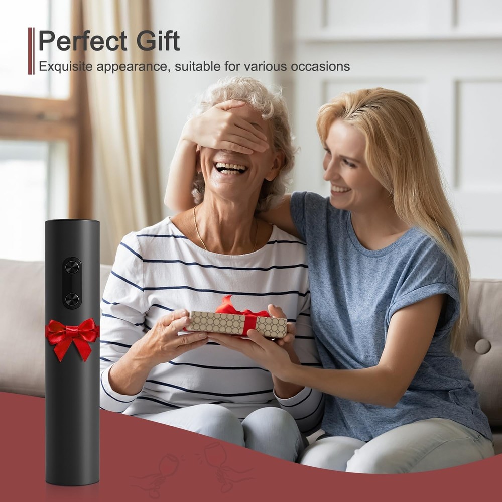 Electric Wine Opener, Battery Operated Bottle Single Black