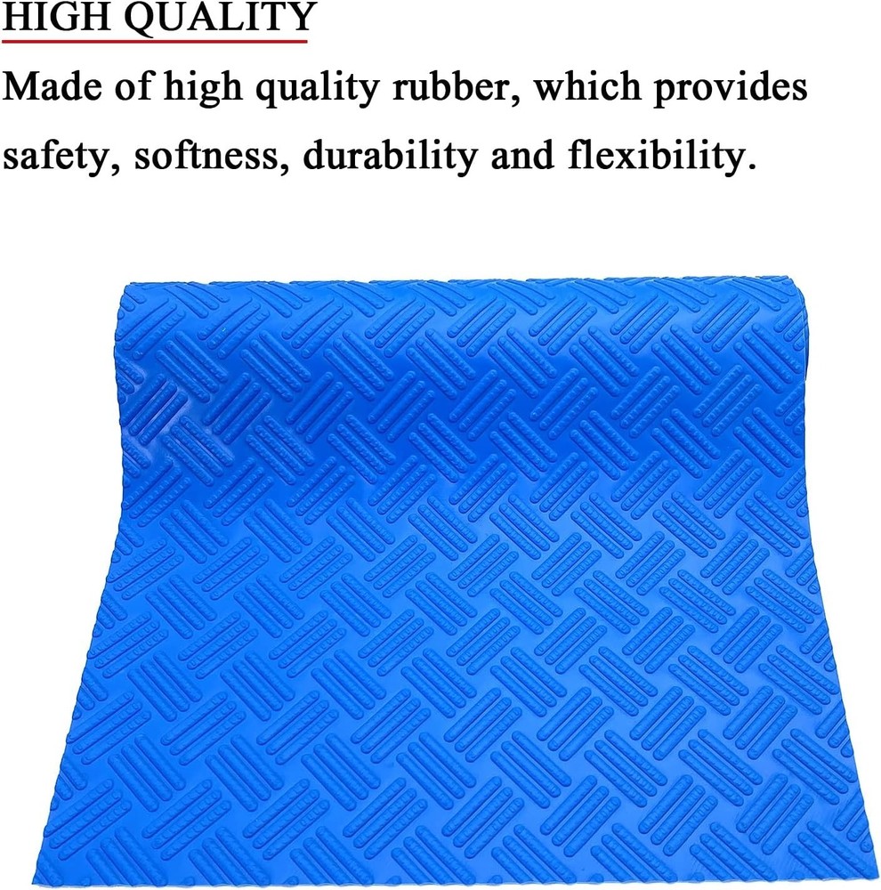 Space-Saving Protective Pool Ladder Mat 36" x 17" - Blue, Durable Design