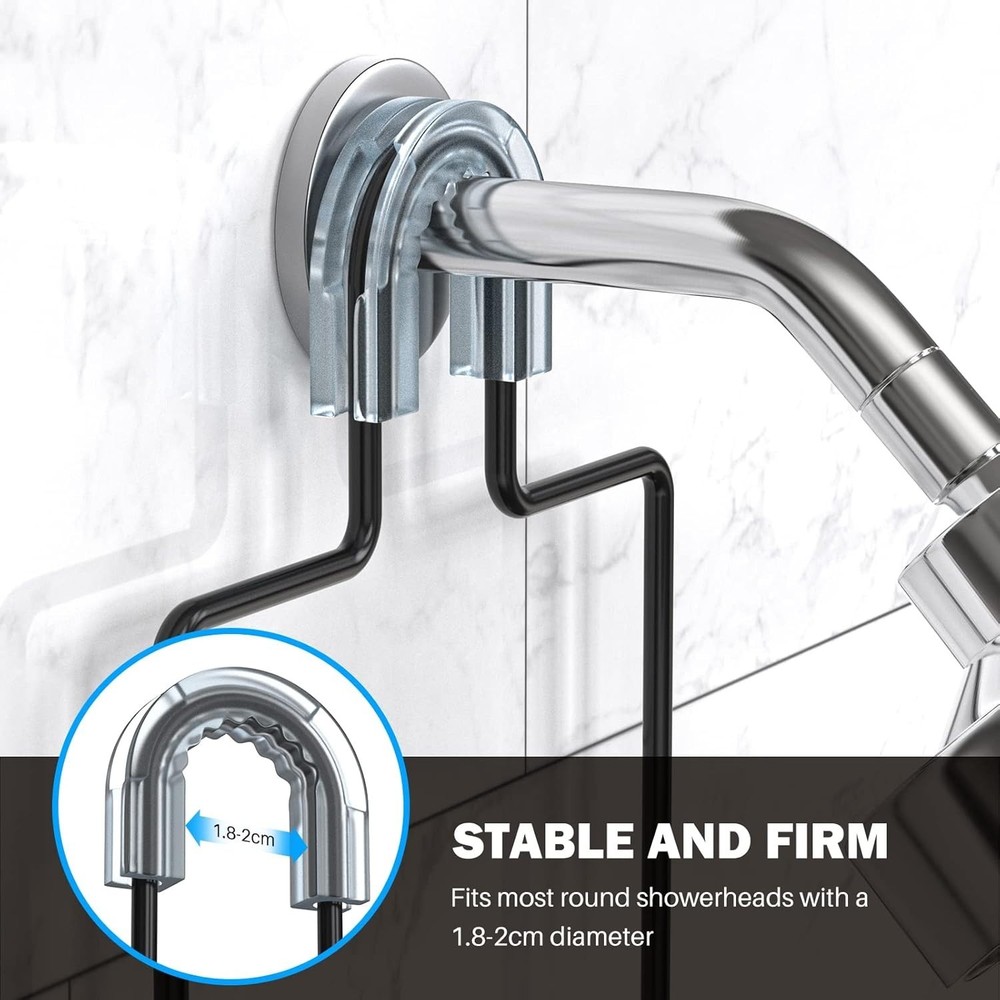 Matte Black Overhead Shower Caddy - Rustproof, Easy Install, 40LB Capacity