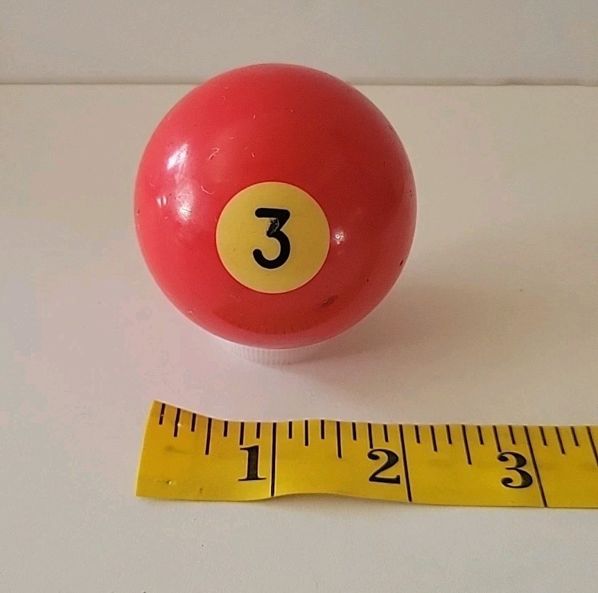 Vintage No. 3 Solid Red Pool Ball Billiard 2" Replacement (Q)