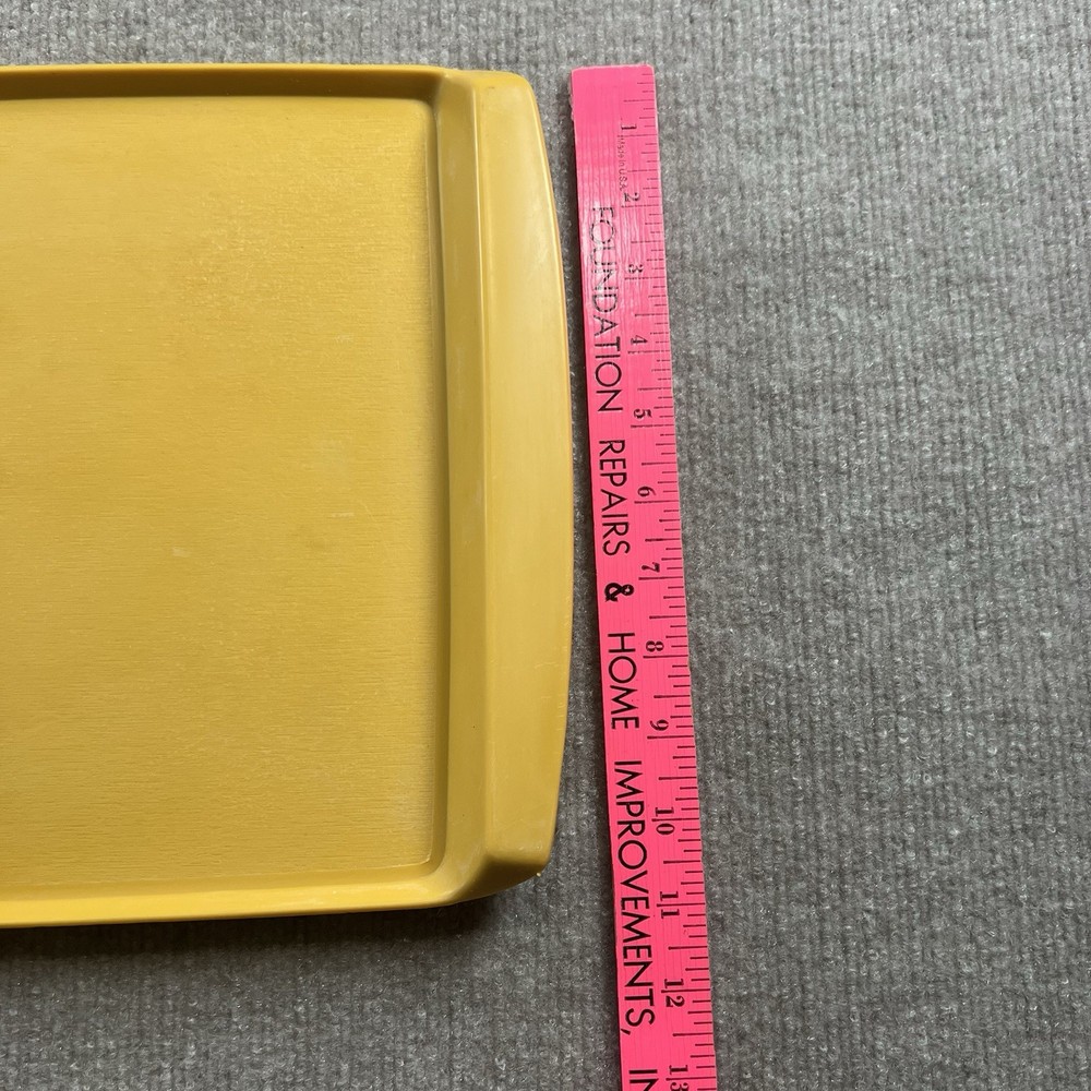 (2) Vintage TableCraft Rectangular Serving Tray - Yellow 14” X 11”