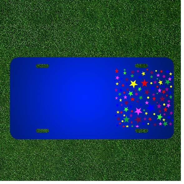 Custom Personalized License Plate With Add Names To Stars Pattern Background