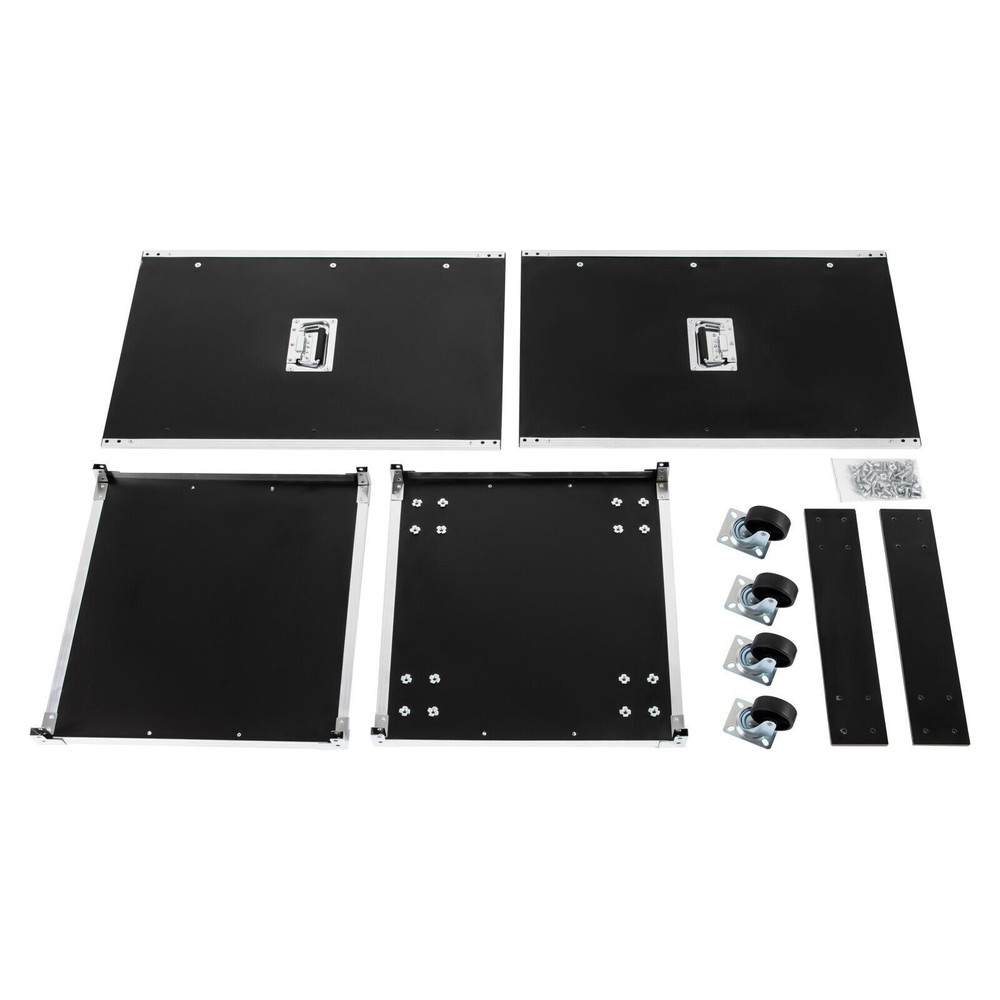 19 inch 16U Server Rack Open Frame Rolling Network Data Rack w/ Casters 4 Post