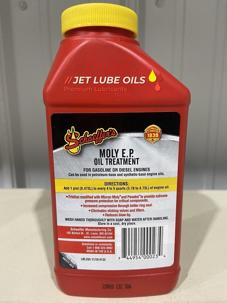 2 Schaeffer’s 132 Moly EP Oil Treatment 2 Pints