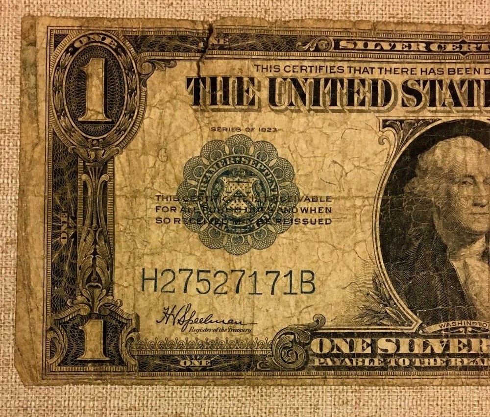 1923 $1 SILVER CERTIFICATE US LARGE NOTE, SPEELMAN/WHITE, LOW PRICE