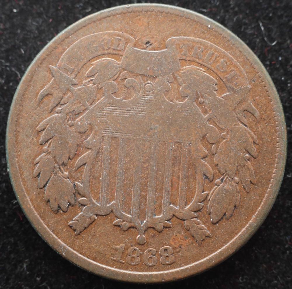 KAPPYSCOINS GH729 1868 GOOD TWO CENT PIECE