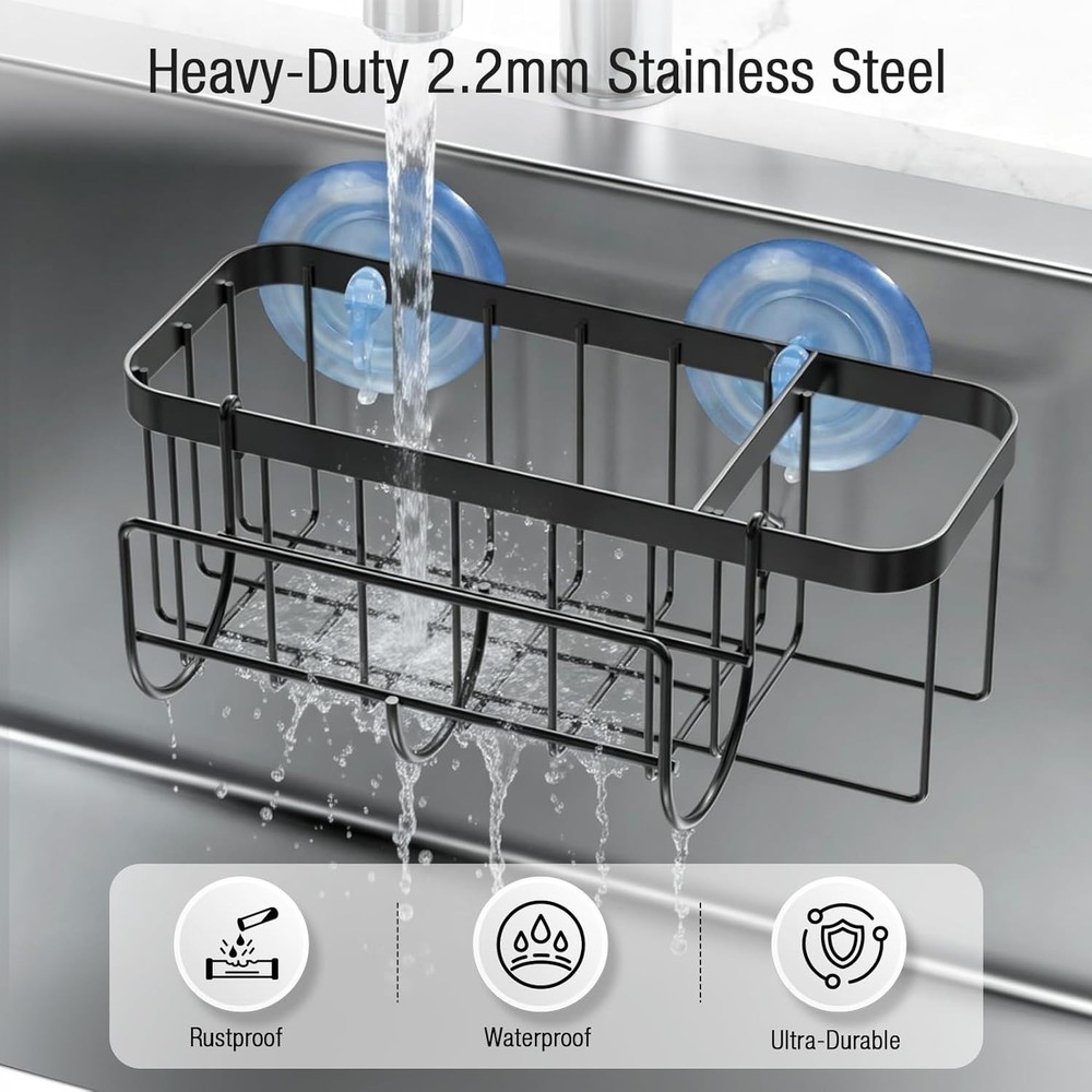 Organizador Esponja Cocina Bano Adhesivo Con Ventosa Extra 7.09"L x 4.33"W x 2.7