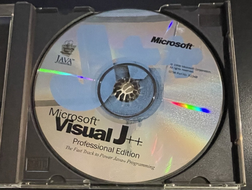Vintage 1996 Microsoft Visual J++ Professional Edition CD-ROM