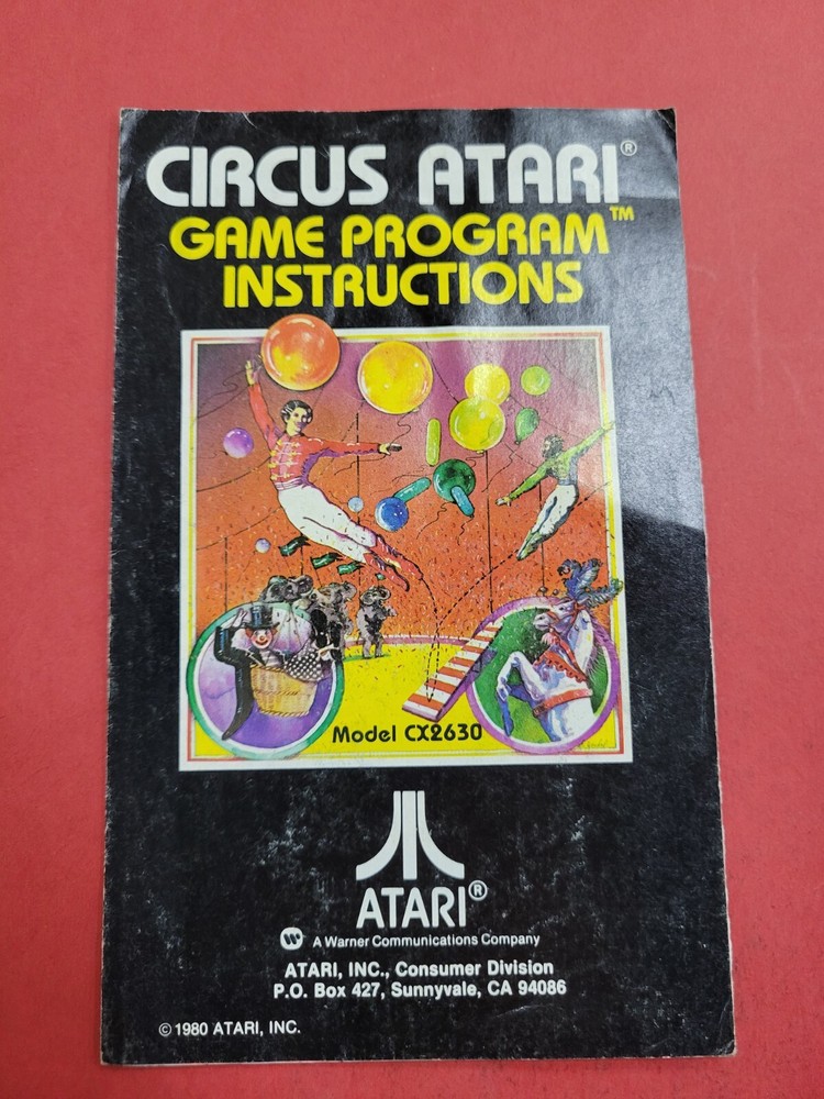 Cricus Atari game program instruction Booklet manual English!!