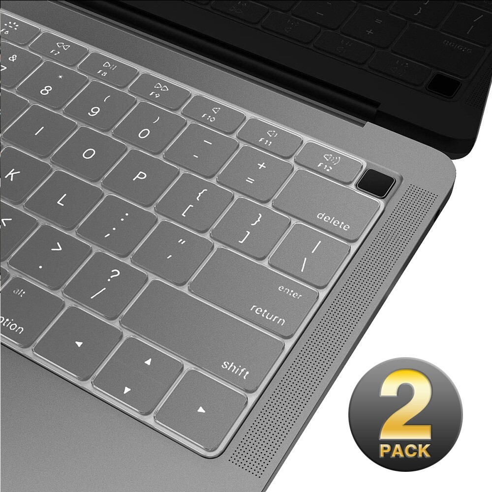 Thin Keyboard Cover Protector (2018+ MacBook Air 13" A1932), 2packs, Clear+Clear