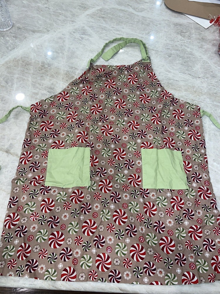 Euc Christmas peppermint kitchen apron
