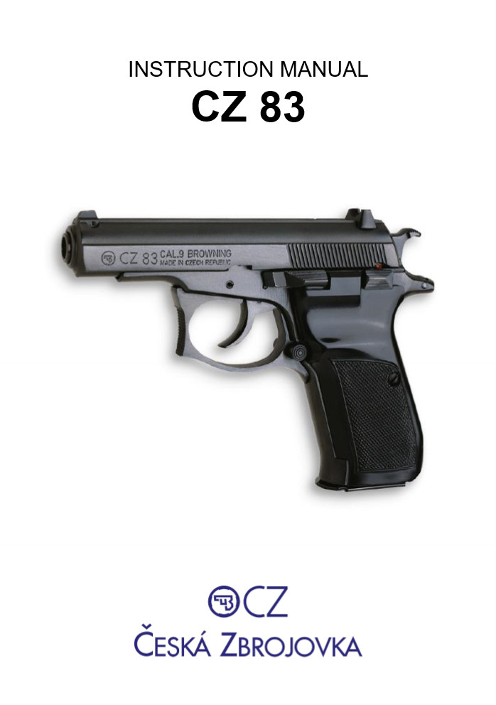 CZ 83 Pistol Manual  - NEW Comb Bound Copy