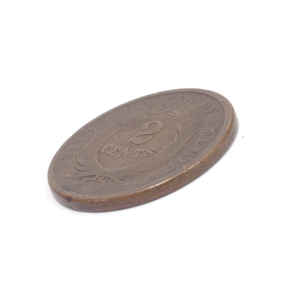 1864 Two Cent Piece - 2c 2¢ US Circulated Raw Bronze Type Coin -