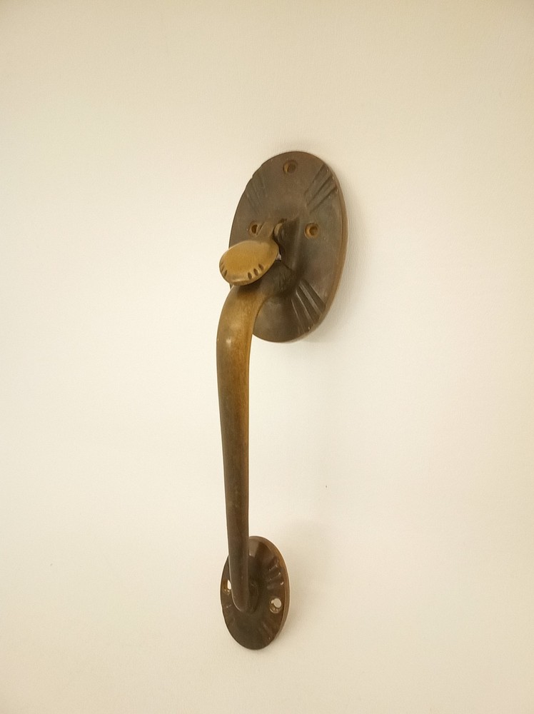 Vintage art deco brass door handle pull handle nice original patina