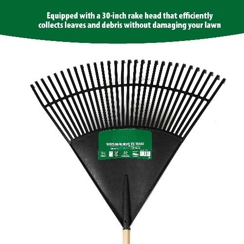 30-inch Wood and Poly Leaf Rake