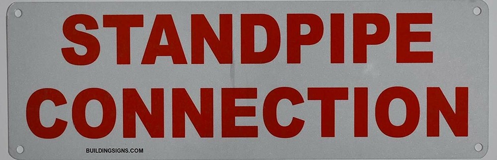 Standpipe Connection Sign (RED Reflective, 4x11)-REF24-1027