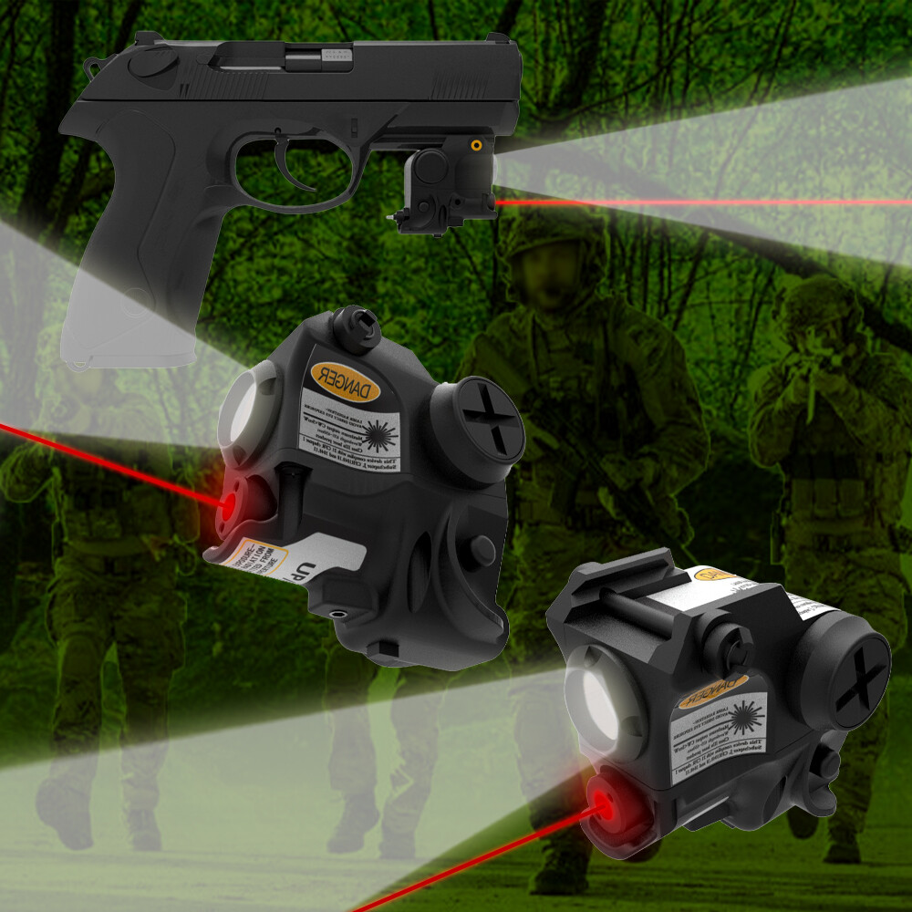 Laspur Sub Compact Rail Mount Red Laser Sight combo High Lumen Flashlight