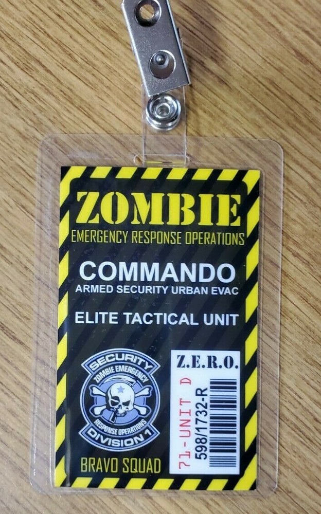 Zombie Emergency Response Operation ID Badge-Commando Elite Tactical Unit