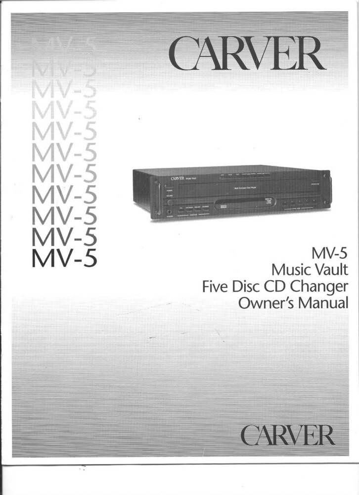 Carver MV-5 CD Changer Owners Manual
