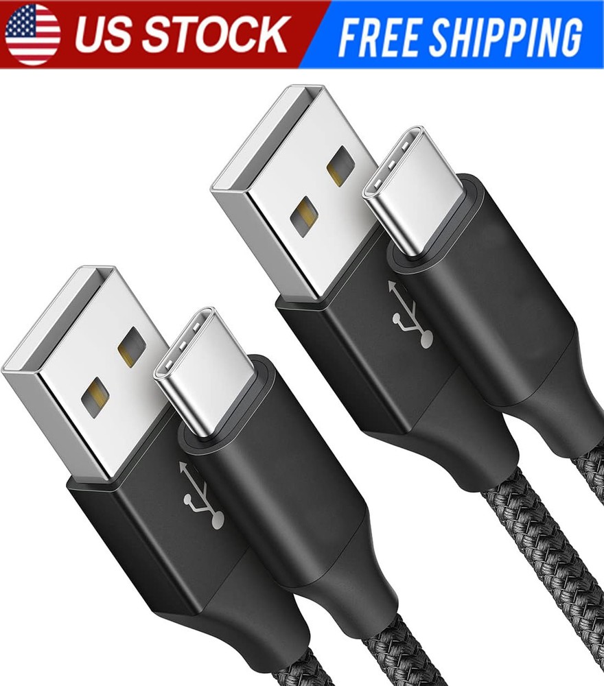 3Pack 3/6/10Ft USB to Type-C Cable Fast Charger Charging Data Sync Cord