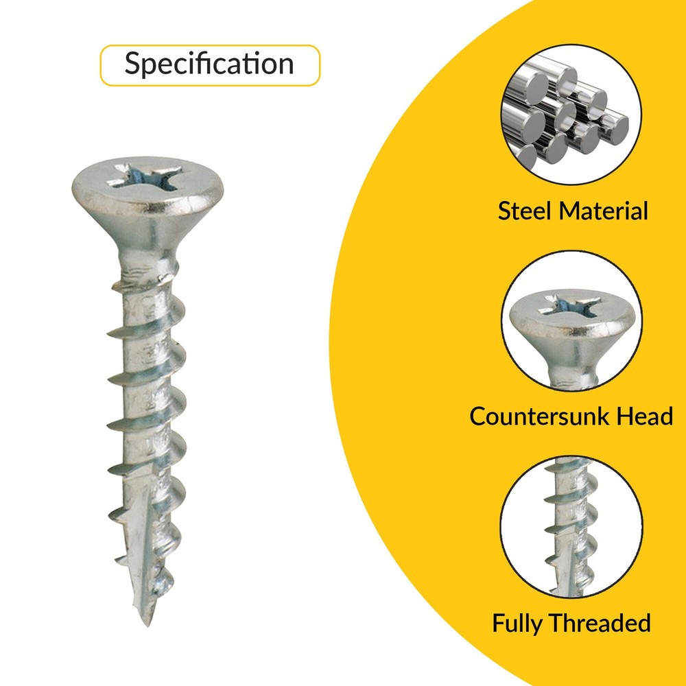 Zip R Screw, Flat Countersunk Head, Phillips Drive Pack of 1000