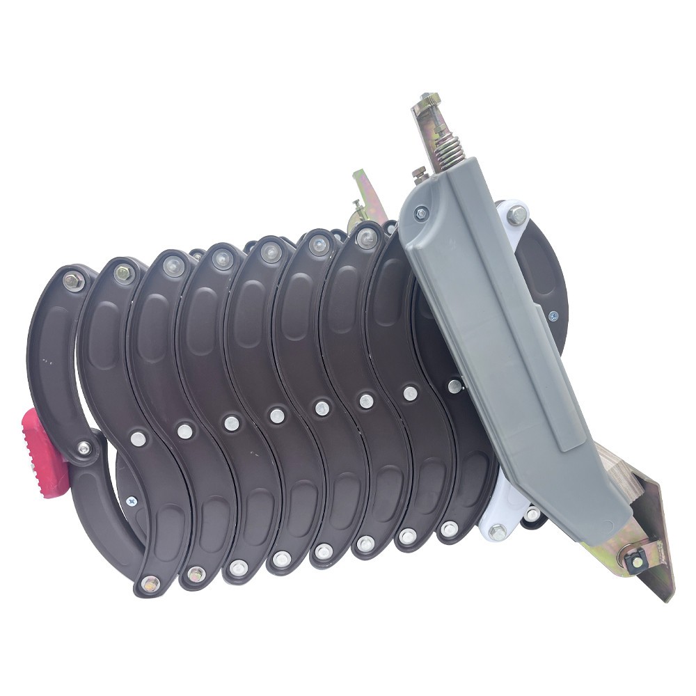 Space-Saving Wall Mounted Retractable Folding Ladder Chocolate for Narrow Spaces