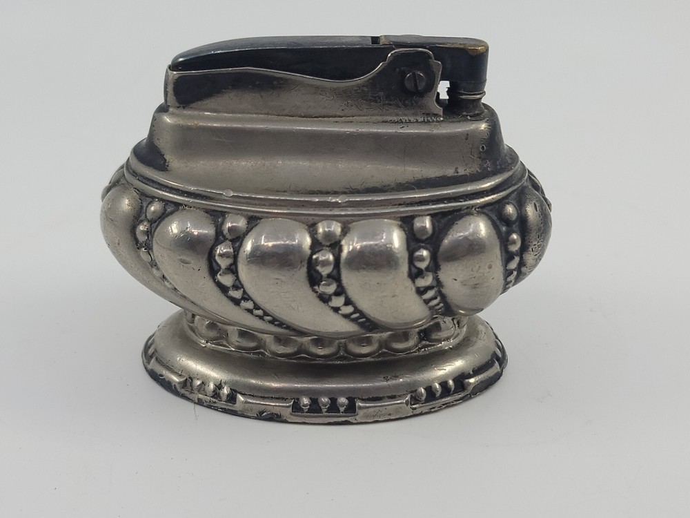 Antique Ronson Crown Silver Plate Tabletop Cigar Cigarette Parlor Lighter