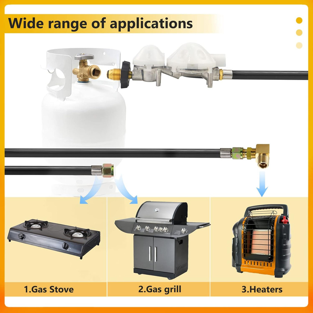 12 FT F273684 Propane Hose with Regulator Compatible with Mr Heater F273684 Budd