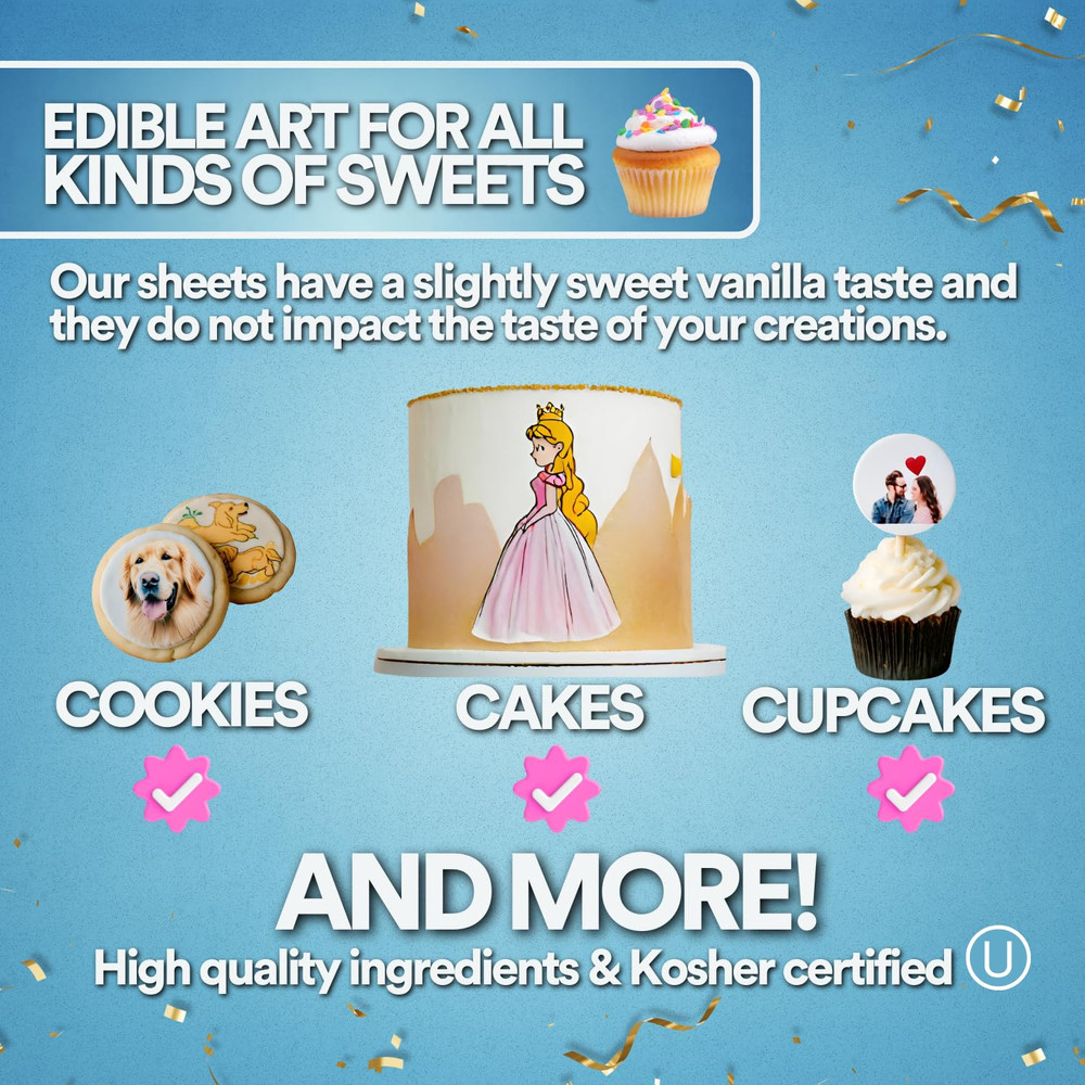 Frosting Sheets Premium 8.5” X 11” - 12 Count - White Edible Icing Sheets