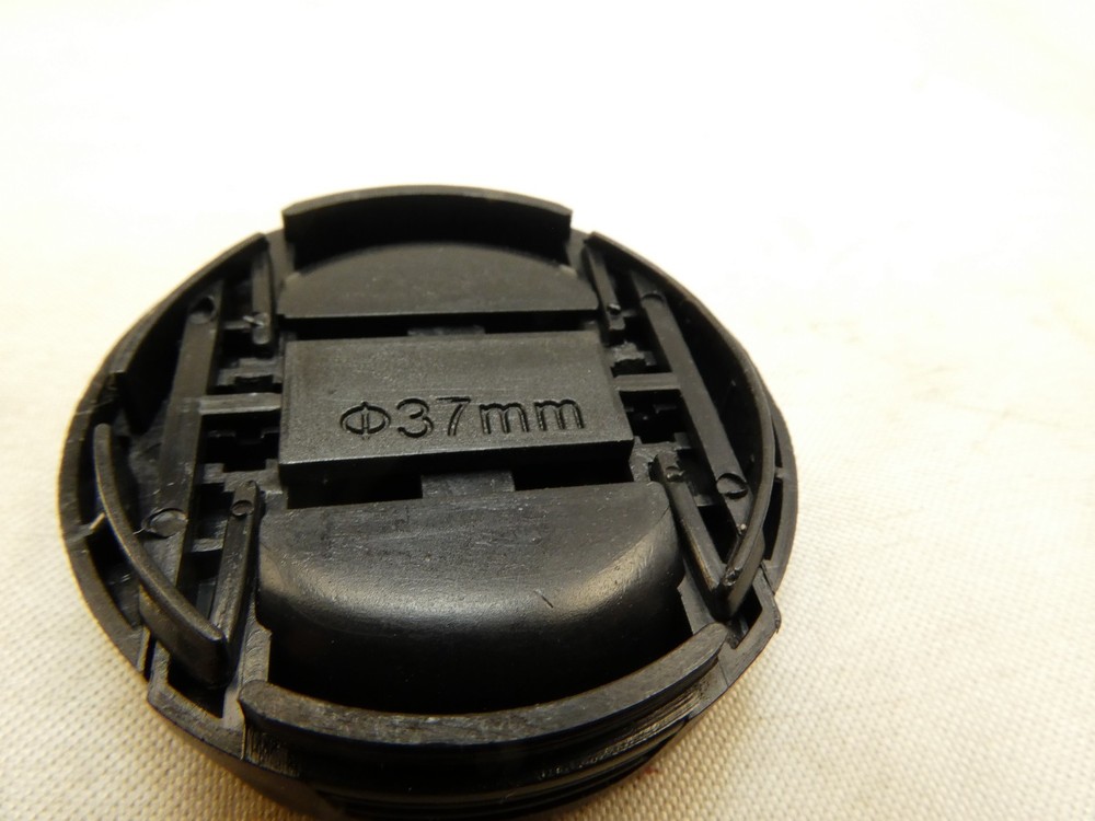 37mm Black Front Cap snap on type for Sony Handicam Camcorder