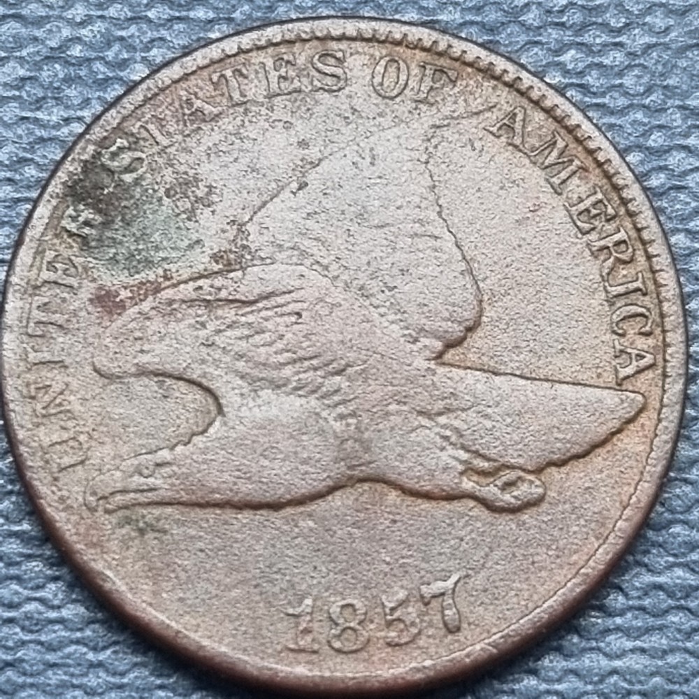 1857 Flying Eagle Cent 1c Better Grade XF Dark #82546