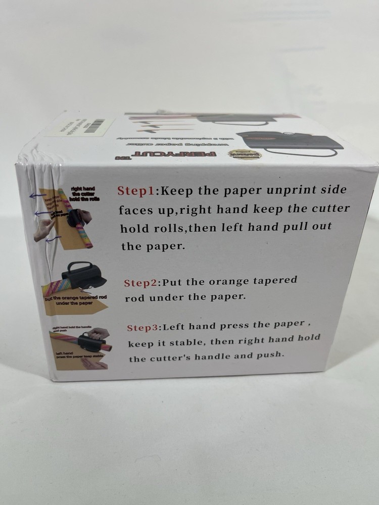 Wrapping Paper Cutter with 3 Replaceable Blade Sets for All Occasion Black