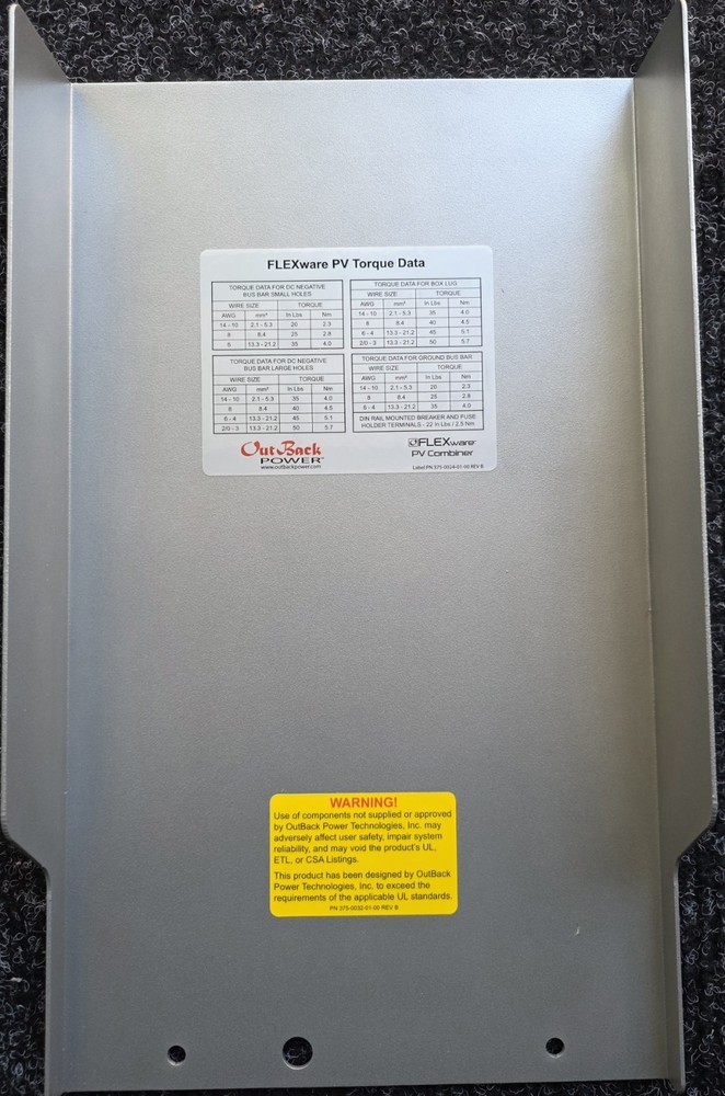 Outback Power, Combiner Box, Flexware, PV8, FWPV-8