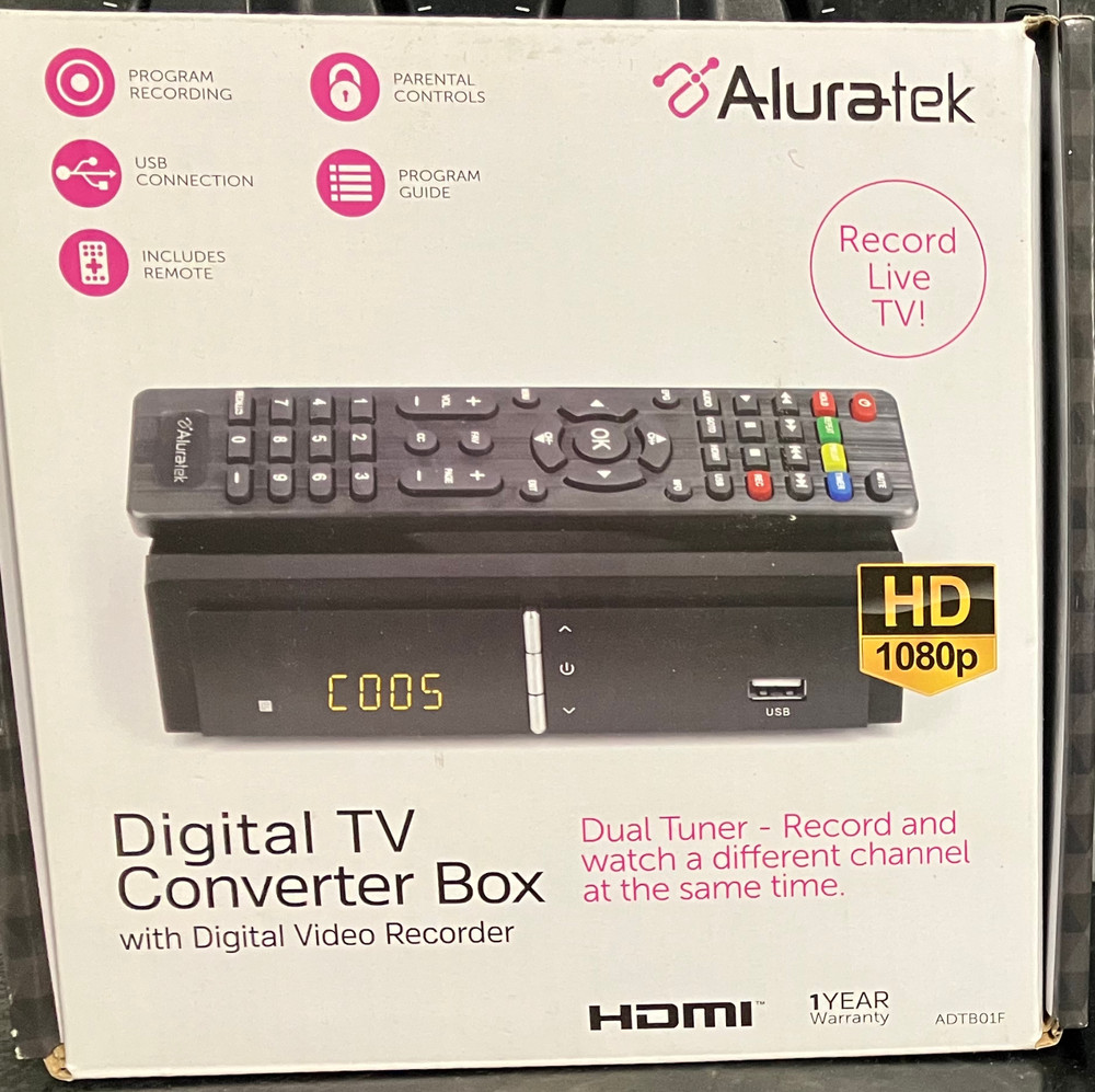 Aluratek Digital TV Converter Box (Model #: ADTB01F)