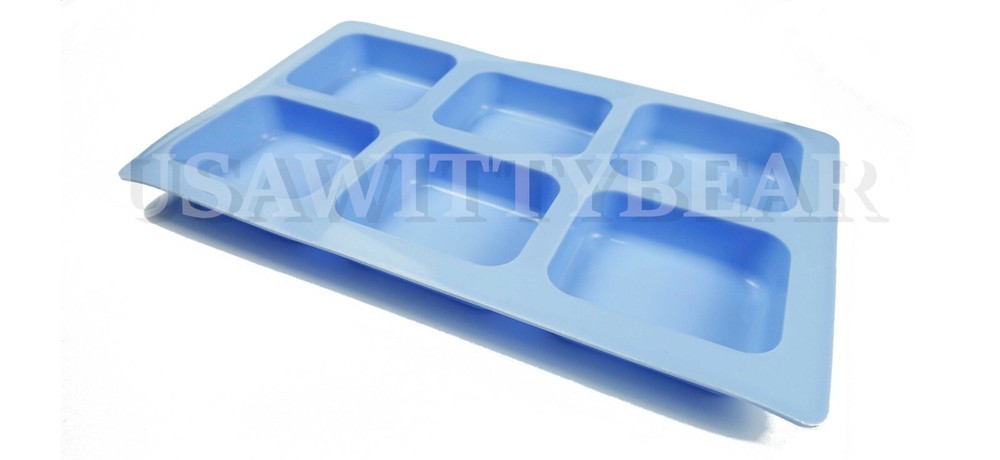 2-Pack Rounded Edge Rectangle Silicone Soap Making Molds DIY Cake Bakeware
